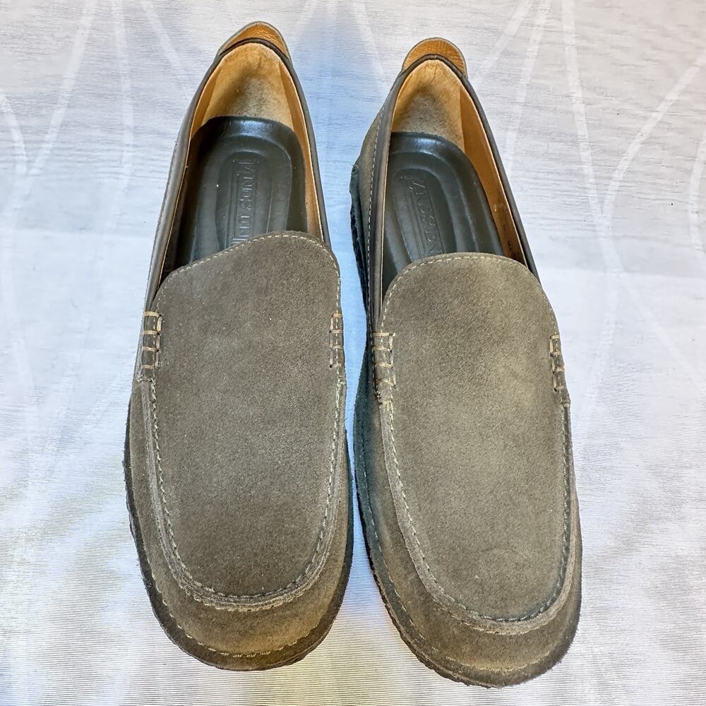 Lands' End Women's Loafers Crepe‎ Sole venetian sz 8.5 M Mocs Army Green 86366
